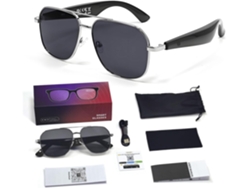 Gafas inteligentes Eifson Gy100, traducción por IA en tiempo real, auriculares abiertos con control táctil (negro)