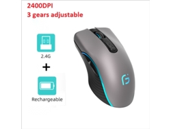 Ratón YIZHOOD X9 Juegos sin Fio 2.4G 2400DPI Ajuste Silencioso 7 Núcleos Respiración Brillante para PC Portátiles Rojo