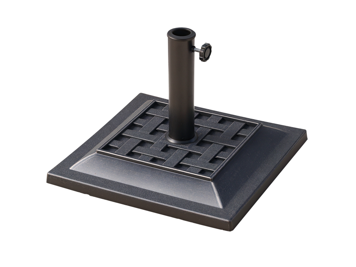 Base de resina para exteriores de 9 kg, postes de 38/48 mm, para patios, 44x44x33 cm, bronce.