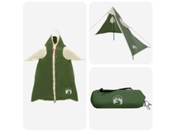 Poncho impermeable Vidaxl 2 en 1 con capucha, verde, 262 x 126 x 130 cm