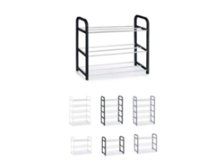 Zapatero De Metal Y Plástico – Zapatero Organizador Ideal Para Recibidor, Pasillos Y Salón Negro 3 Estantes