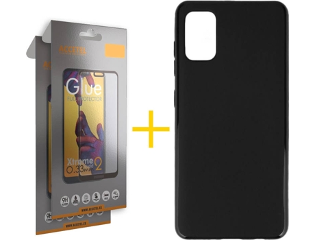 Kit Funda + 2 Protectores de Pantalla Samsung Galaxy A51 5G ACCETEL Full (Negro)