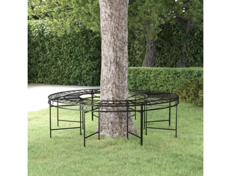 Banco de jardín VIDAXL Negro Acero (160x160x45 cm)