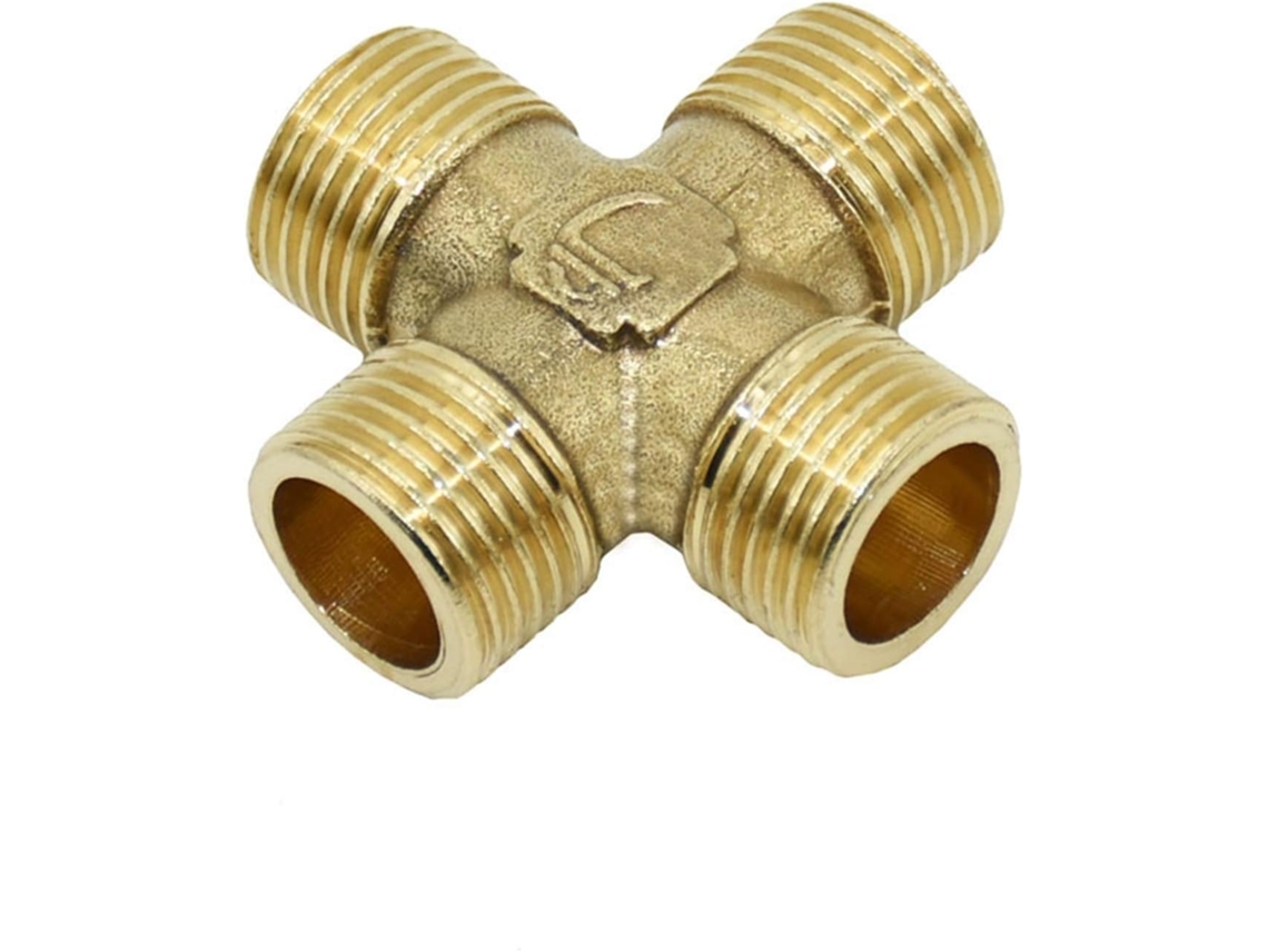 Adaptador De Conector Jardín Cruzado 1/2" Cobre Accesorio Tubo G1/2 Latón