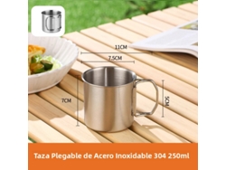 (250 Ml) Juego De Vasos Plegables De Acero Inoxidable 304 De Alta Calidad