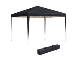 Cenador Plegable 2,95 M Uv Acero Oxford Negro