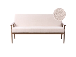 Sofá 3 Plazas Beliani Esrum De Bouclé Crema 151x72x79