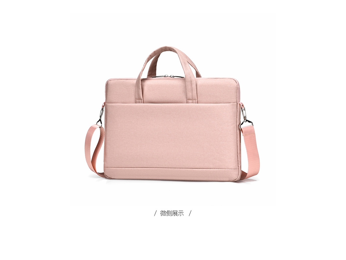 Bolso bandolera/maletín grande para portátil de 15,6 pulgadas (rosa), gran capacidad, resistente a los impactos.