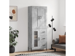 Aparador Alto Madera Contrachapada Gris Hormigón 69,5x34x180 Cm