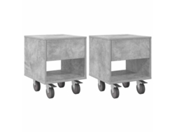 Juego de mesita de noche gris de 2 piezas 40,5 x 40 x 48 cm MAISON EXCLUSIVE