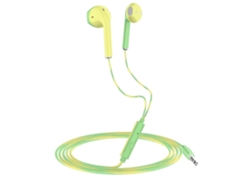 Auriculares Inalámbricos De 3,5 Mm (amarillo-verde), Graves Estéreo Con Micrófono
