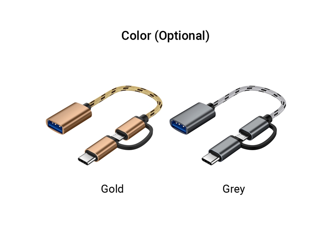 Cable OTG 2 en 1, transferencia de datos, compatible con varios dispositivos EOOCOO.