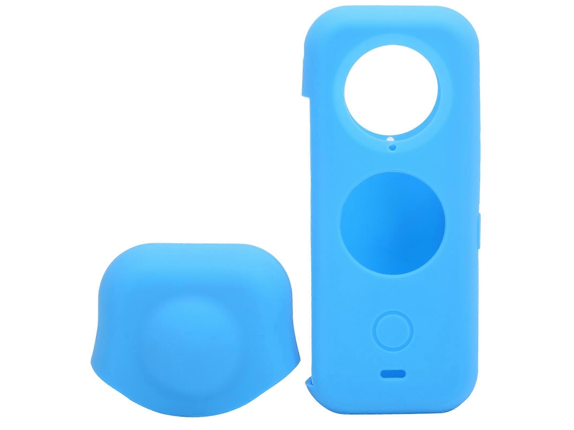 Funda protectora de silicona para cámara panorámica pequeña con tapa de lente para Insta360 One X2blue Saisiyiky