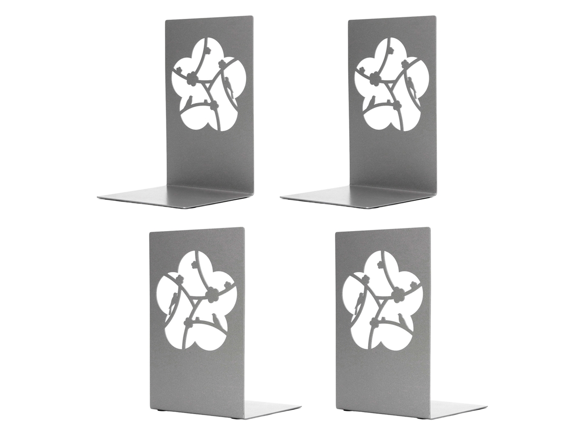 4 Papelería Metálica Antideslizante, Diseño Único y Exquisito, Portátil, Resistente, Decorativo, Oficina, Con Flores.