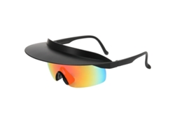 Gafas deportivas Csyy con visera (montura negra, lentes rojas)