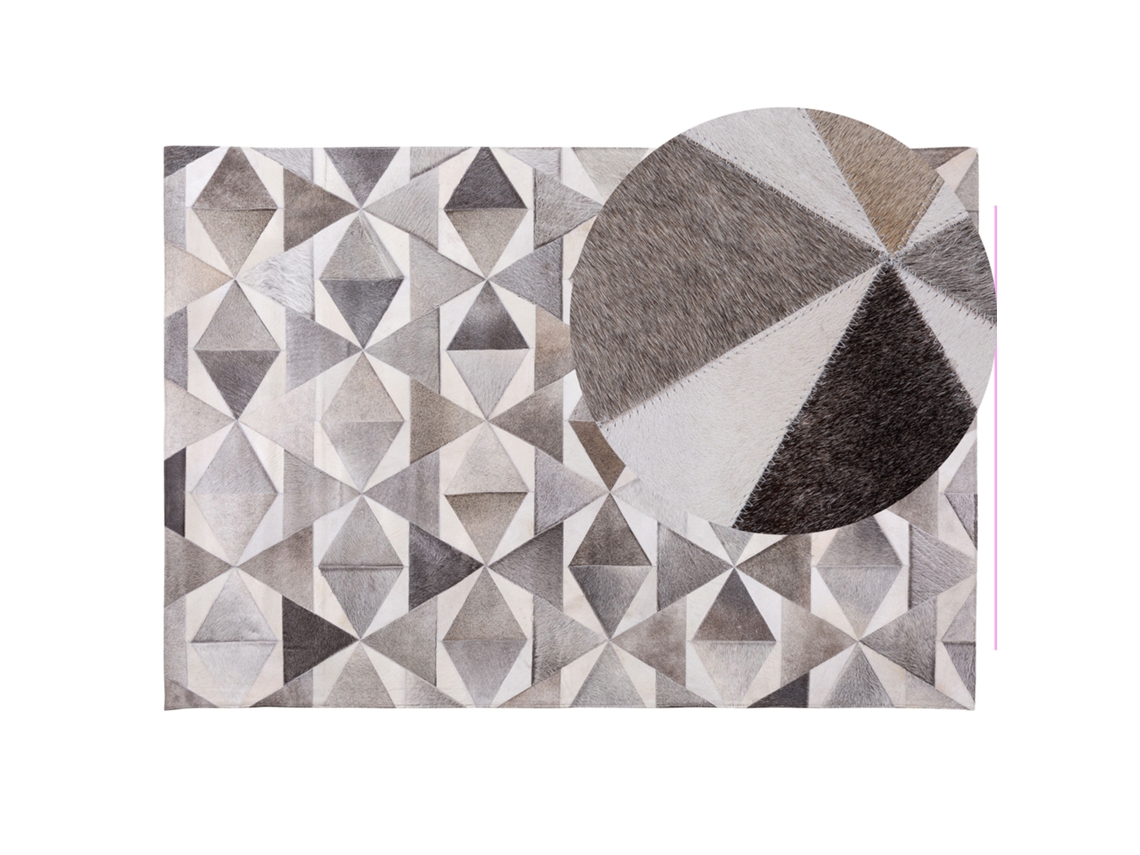 Alfombra de pelo corto BELIANI Alaka de Piel de vaca Gris 140x200