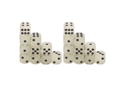 20 Dados Clásicos De Plástico De 6 Caras Con Puntos Negros Para Juegos De Mesa.