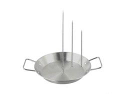 Brochetas de acero inoxidable para barbacoa con 3 puntas para asar carne de forma fácil y rápida.