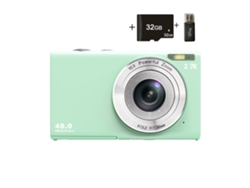 Cámara digital Cuich Cámara digital compacta simple 2.7k 48mp, zoom digital 16x Tarjeta verde de 32gb
