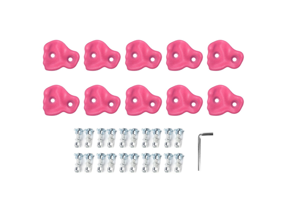 Bj-10 Unidades De Agarres De Escalada Em Pe Com Design Ergonômico E Confortável Para Parede De Escalada Interior E Exterior Rosa