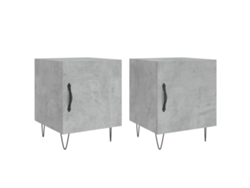 Juego de 2 mesitas de noche en madera gris cemento, MAISON EXCLUSIVE (40x40x50 cm)