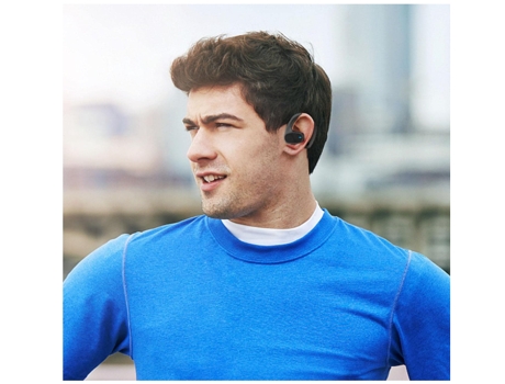 Auriculares sem fios de condução aérea, auriculares desportivos para correr com estojo de carregamento sem fios para homens e mulheres(preto) CHRON...