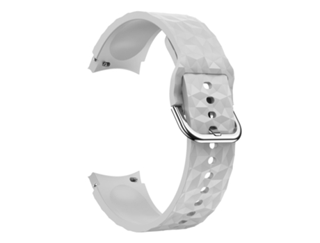 Correa de Silicona patrón de rombos para Samsung Galaxy Watch 4 40mm/44mm/Watch 4 Classic 42mm/46mm/Watch 5 40mm/44mm - canoso