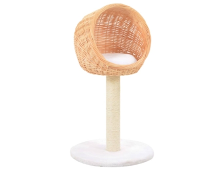 vidaXL Rascador para gatos con poste de sisal madera natural de sauce