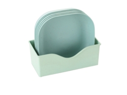 Bol Multiusos Para Frutas Y Ensaladas Con Base Ecológica Y 5 Cuencos Verdes Profundos Para La Cocina.