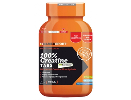 Complemento Alimenticio NAMEDSPORT 100% Creatine Tab Calidad Creapure (120cpr)