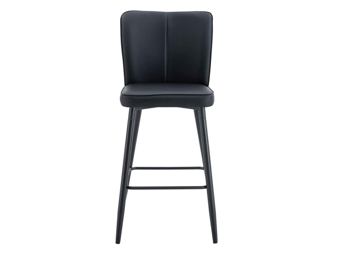 Taburetes De Bar 101 Cm - Pu Ergonómicos Con Respaldo - Negro