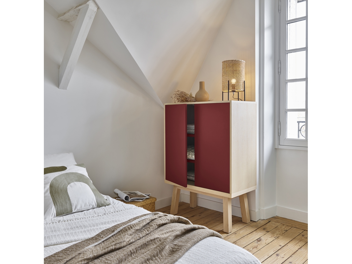 Armario MON PETIT MEUBLE FRANÇAIS con 2 Puertas (Tabaco de Ruca - Madera - 90 x 125 x 46 cm)