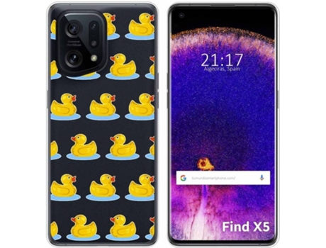 Carcasa para Oppo Find X5 5G TUMUNDOSMARTPHONE Dibujos Transparente Pato Multicolor