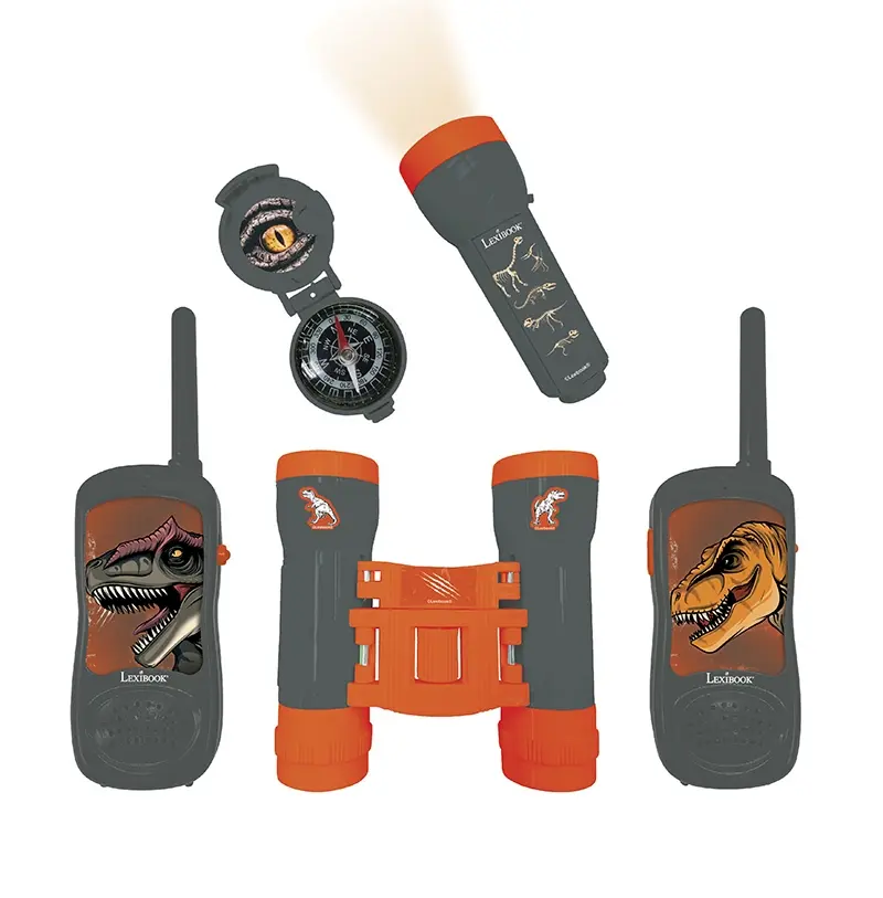 Dinosaurier Abenteuer-set Mit Walkie-talkies Bis 120 M, Fernglas Und Kompass
