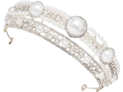 Cuelloronne De Mariage En Perles Y Strass Argentée J2962s, Accesorio Para Cheveux Femme Y Demoise...