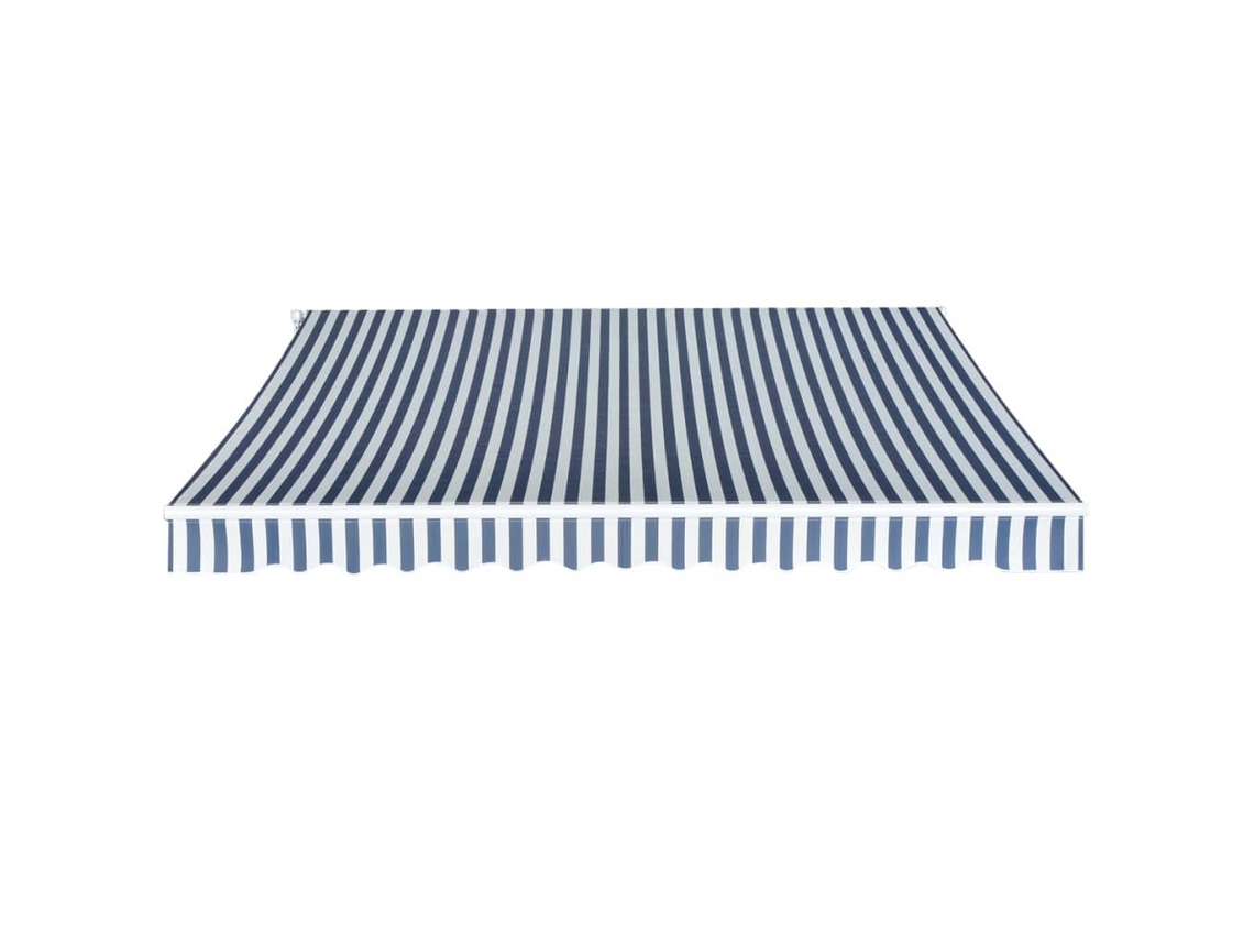 Maison Exclusive - Toldo Plegable De Operación Manual 350 Cm Azul Y Blanco