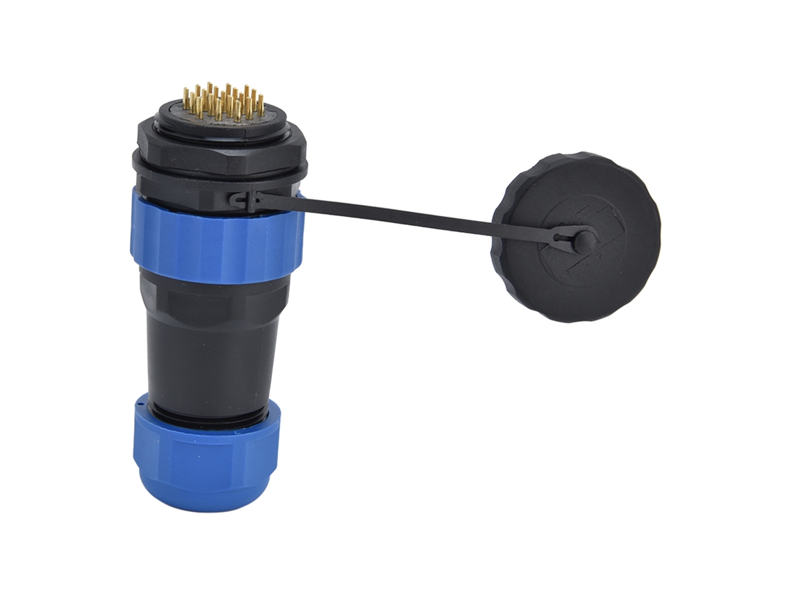 Conector De Enchufe Impermeable Ip68 De 5 A Con Tuerca Trasera Sp28 Para Cable Industrial.
