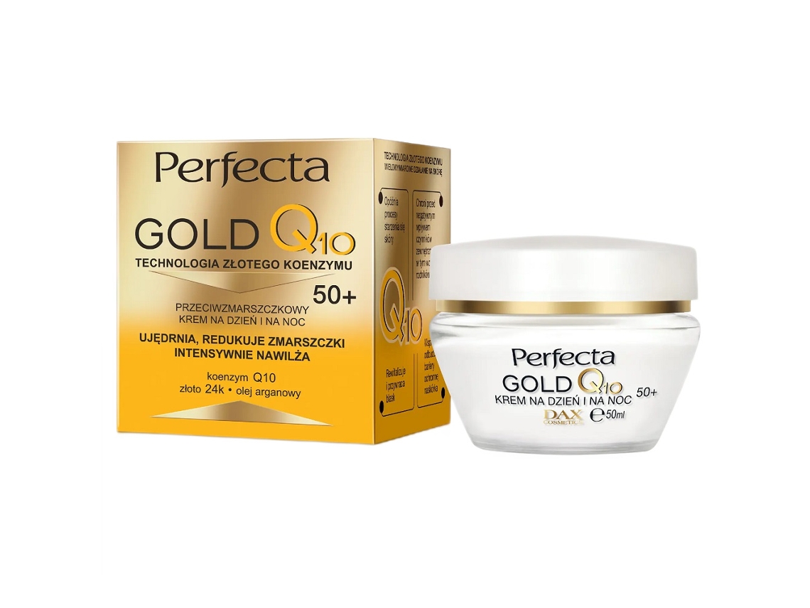 Crema antiarrugas de doble acción Gold Q10 para piel madura 50 ml Perfecta