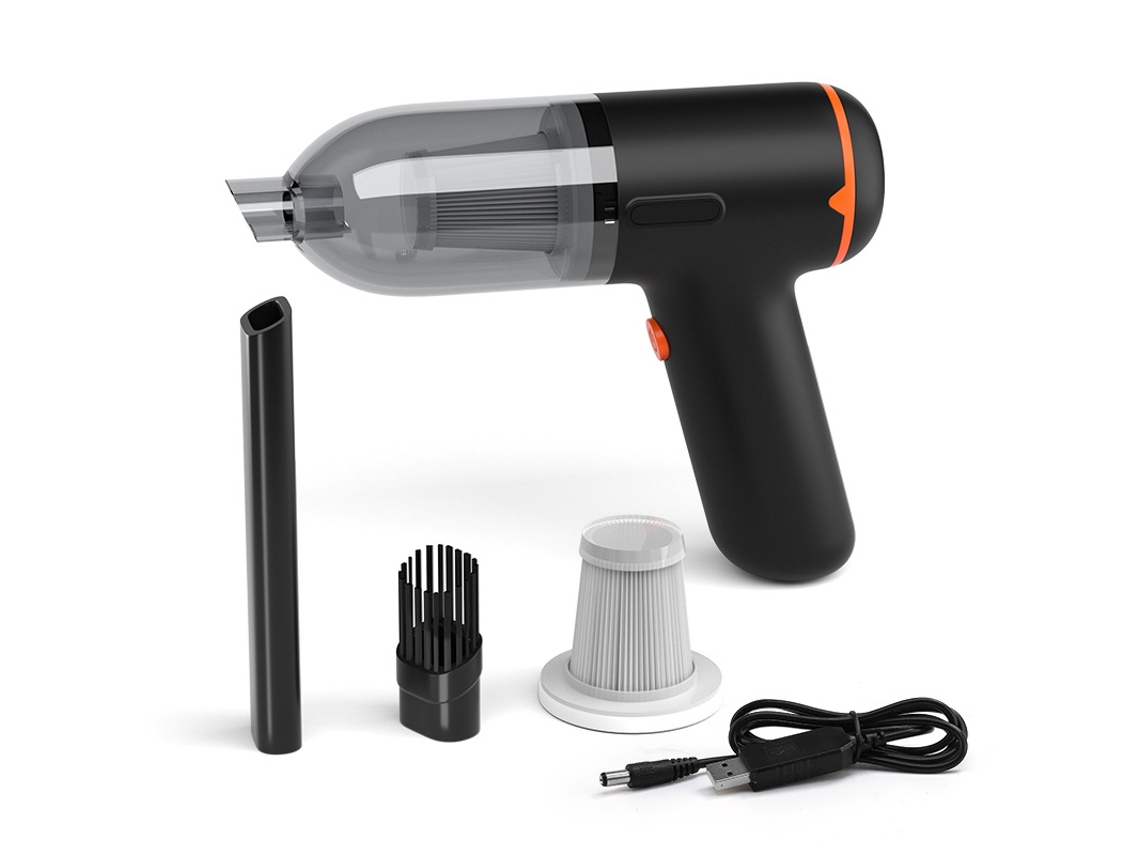 Aspiradora portátil inalámbrica para coche, 3000pa, color negro, naranja y azul