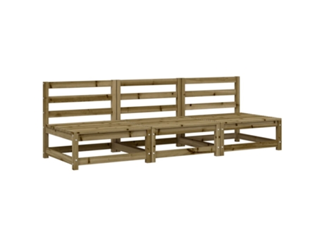 Conjunto 3 Sofá De Jardín VIDAXL Marrón (70x70x67 cm)