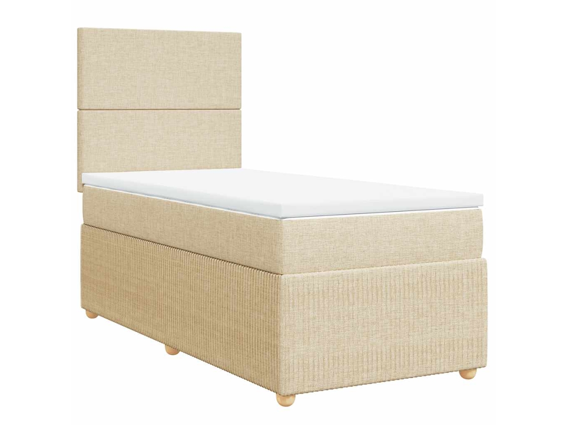 Maison Exclusive - Cama Box Spring Con Colchón Tela Color Crema 90x200 Cm