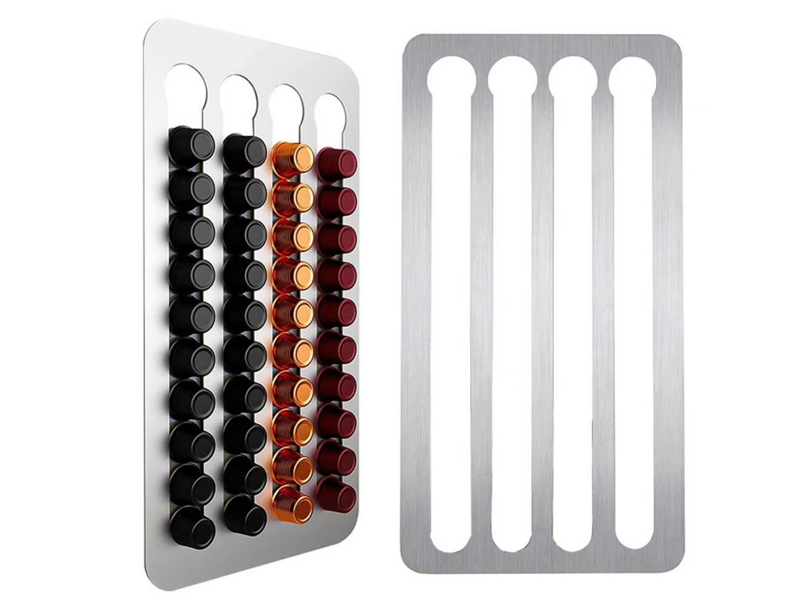 Soporte de pared adhesivo Szsmart Kfj00 (sin necesidad de taladrar) para cápsulas Nespresso Original de 40 cápsulas grandes