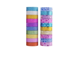 2026rebe-20 Rollos Cinta Washi Glitter Colorida Para Scrapbooking Regalos Fiesta Materiales Diy