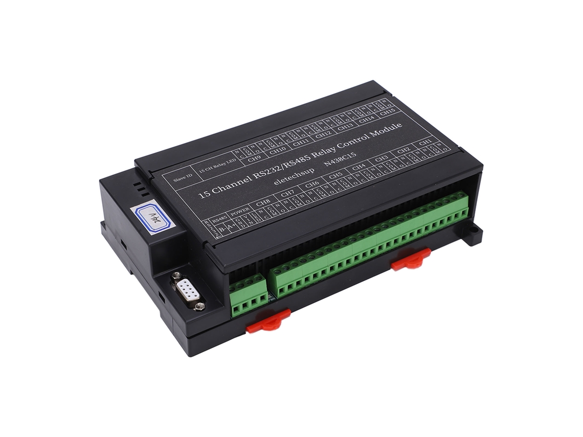 Módulo De Control De Relés De 15 Canales Rs485 Rs232 Plc, Placa De Interruptor Serie Dc24v