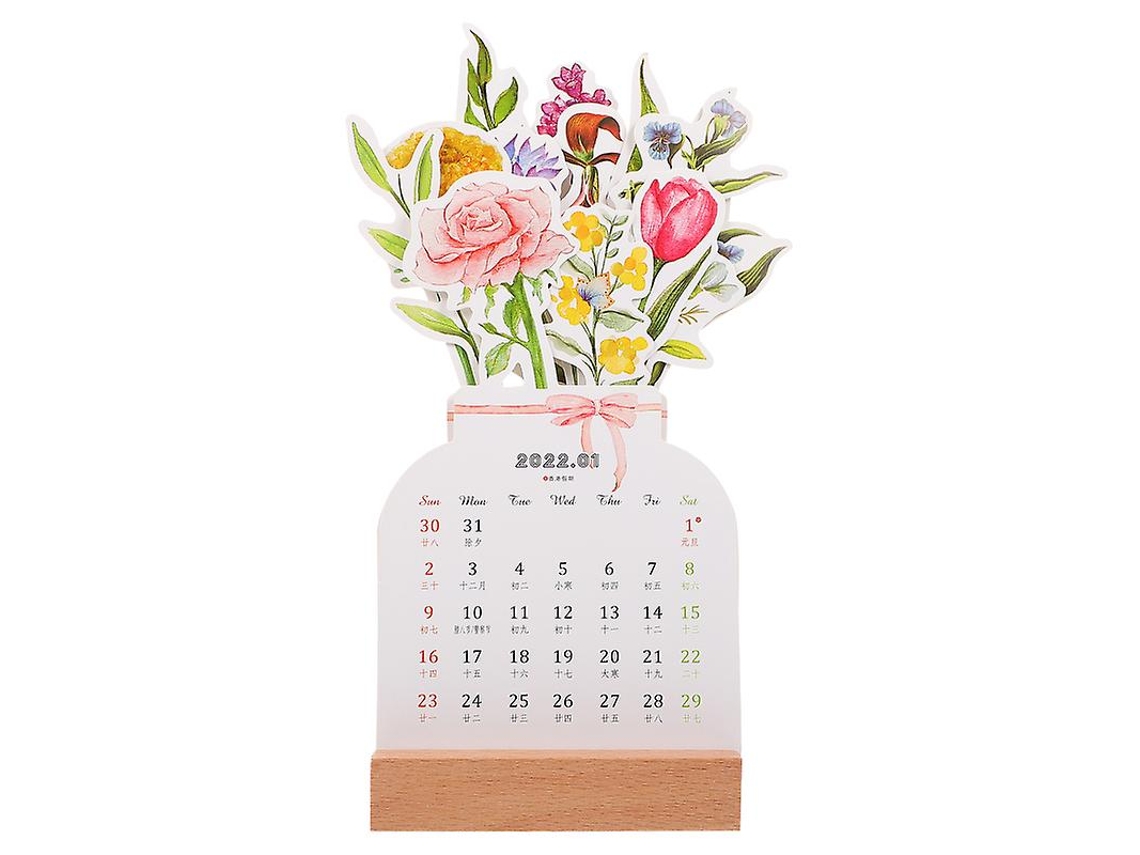1 juego Tarjetas de calendario de escritorio ALLINLESS