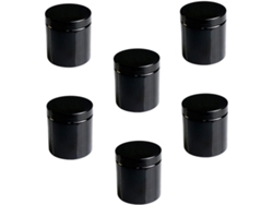 Frascos De Armazenamento Pet Pretos De 500ml, Pacote Com 6 Unidades, Ideais Para Cremes E Loções Faciais.