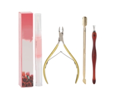Kit De Manicura Con 4 Herramientas: Cortaúñas, Removedor De Cutículas, Empujador De Piel Muerta Y Lápiz Alisador.