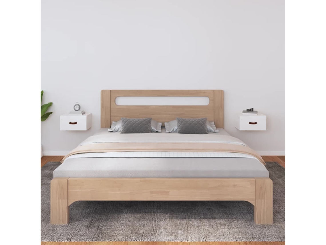 Mesitas de Noche Montaje na Pared 2 Pzs 40X29,5X22Cm Blanco