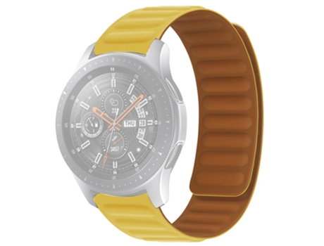 Correa de Silicona 20mm magnético para Samsung Galaxy Watch4 40mm/44mm/Garmin Venu 2 Plus - amarillo claro