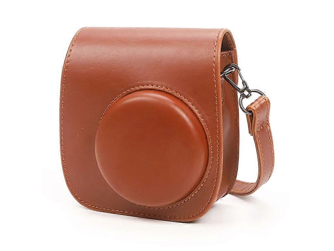 Estuche para cámara instantánea compatible con Fujifilm Instax Mini 12/Mini 11/Mini 9/Mini 8. Bolso de cuero retro con correa para el hombro. Facpoet.
